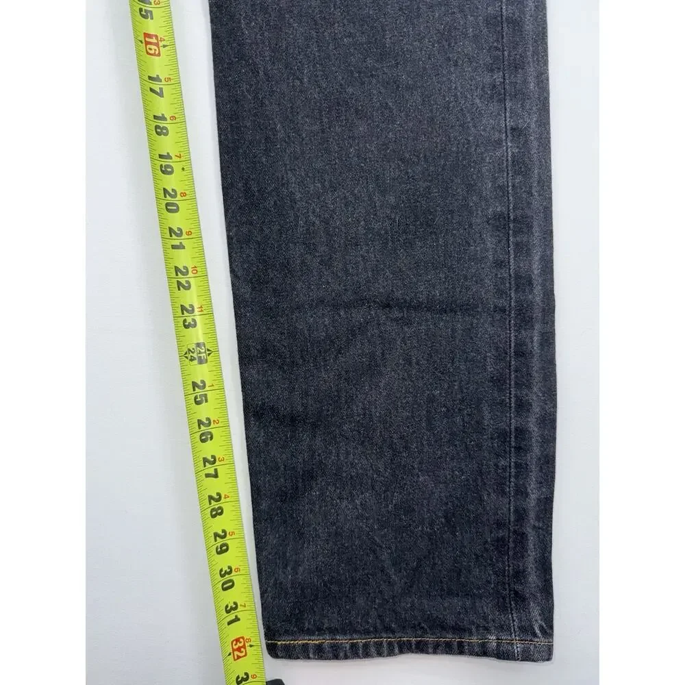 Levis 501 Jeans Mens 33x36 Black Denim Original Straight Fit Button Fly Red Tab